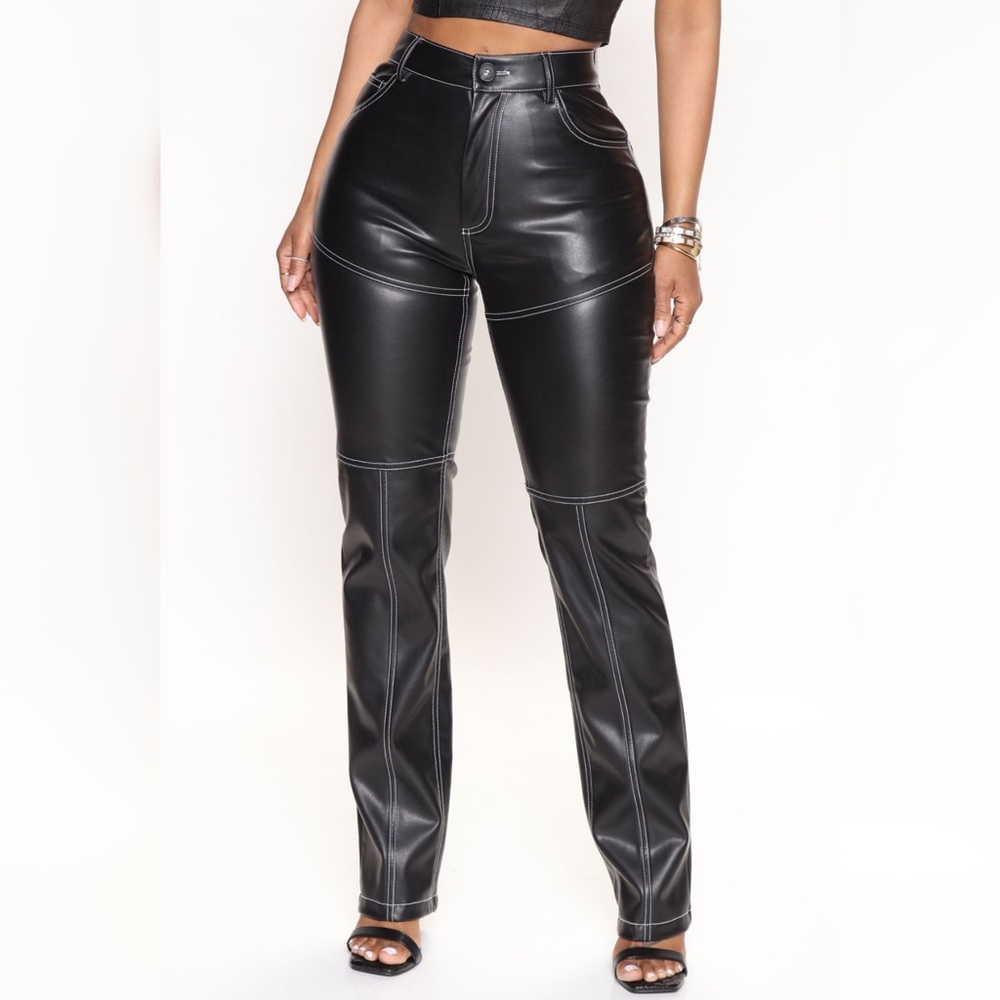 Andrea Faux Leather Pant - Black